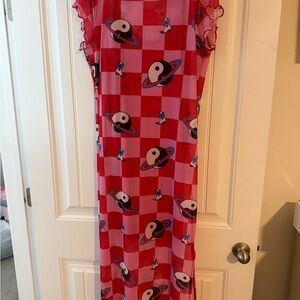 Dressed in Lala Checkered Planet Print Dress